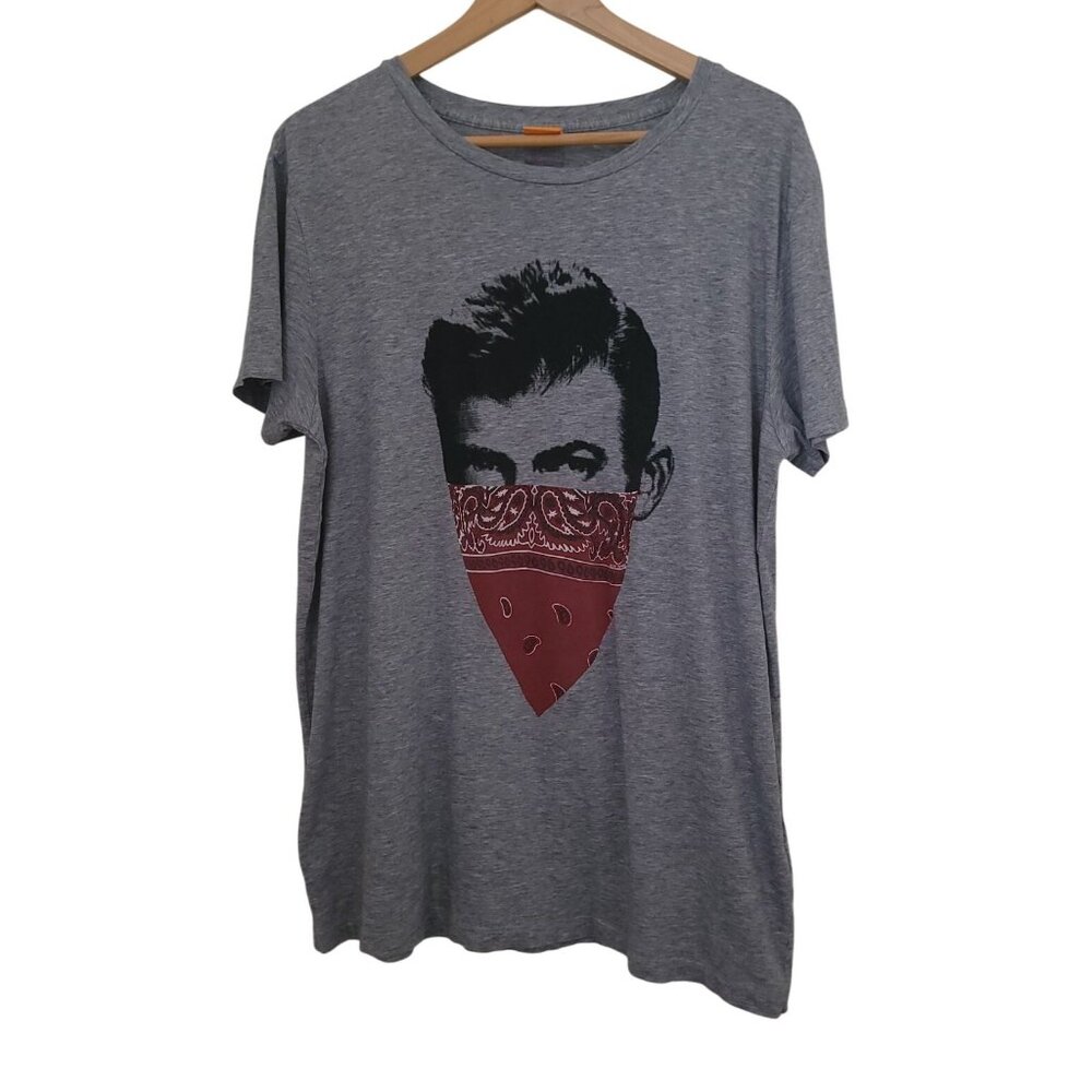 Boss Orange x Hugo Boss SCHOOLYARD BANDIT Graphic Gray Short Sleeve Jersey Tee L